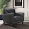 Armen Living Jedd Contemporary Chair in Genuine Black Leather with Brown Wood Legs LCJD1BL - alternate 5